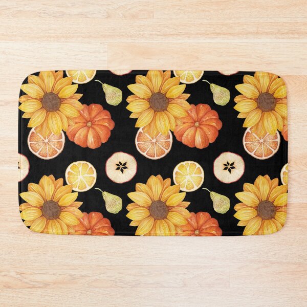 Item preview, Harvest Sunflower Pumpkin Orange Sliced Apple Black Pattern designed and sold by FestivityFinds.