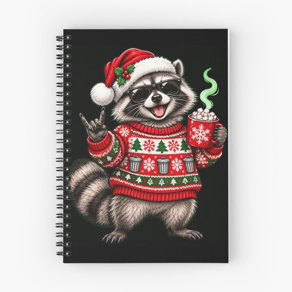 Item preview, Mapache navideño con chocolate caliente designed and sold by ROUX-ART.