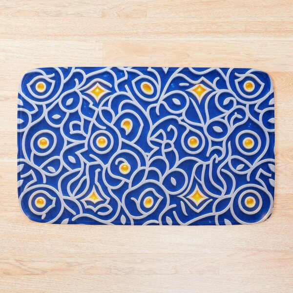 Item preview,  Luxury Mediterranean Eagle Crest - Blue and Gold Greek Maze Pattern designed and sold by Breezes-of-Ida.