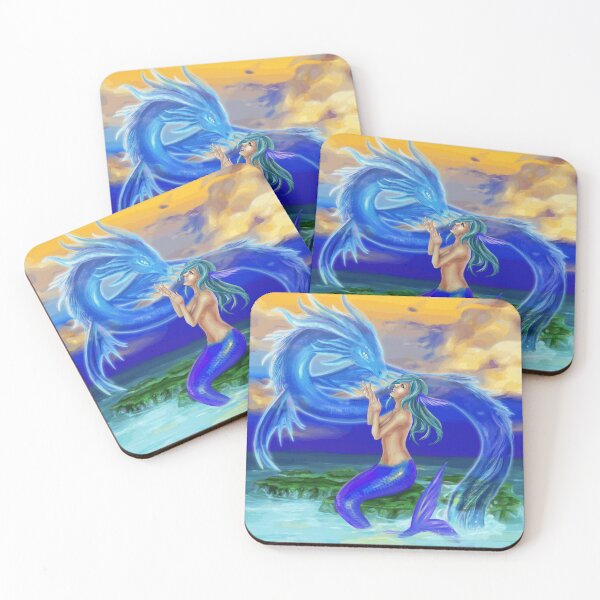 Item preview, Mermaid Meeting a Blue Sea Dragon designed and sold by IsidoreVannier.