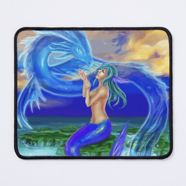 Item preview, Mermaid Meeting a Blue Sea Dragon designed and sold by IsidoreVannier.