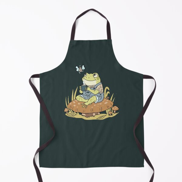 Item preview, Frog Drinking Coffee on Mushroom with Snail and Fly Cottagecore Illustration  designed and sold by LeshanArt.