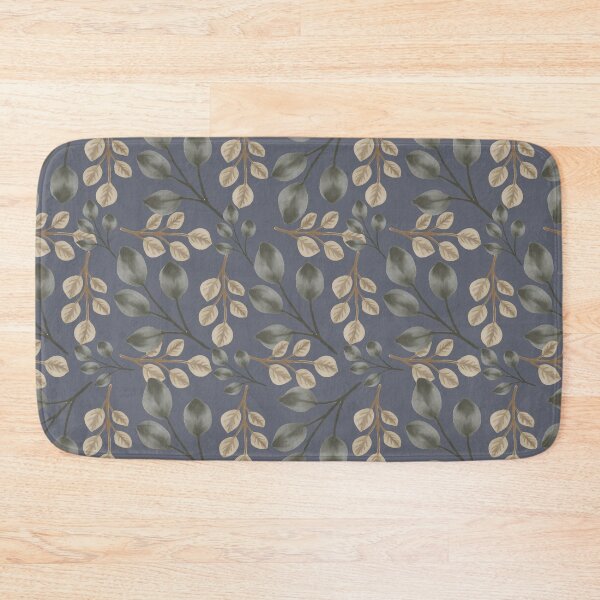 Item preview, Botanical Foliage Muted Steel Gray Seamless Pattern Art designed and sold by ​Jyoti Digital Artist.