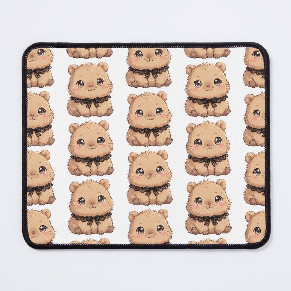 Item preview, Cute Capybara with black lace bow tie designed and sold by priyankajustine.