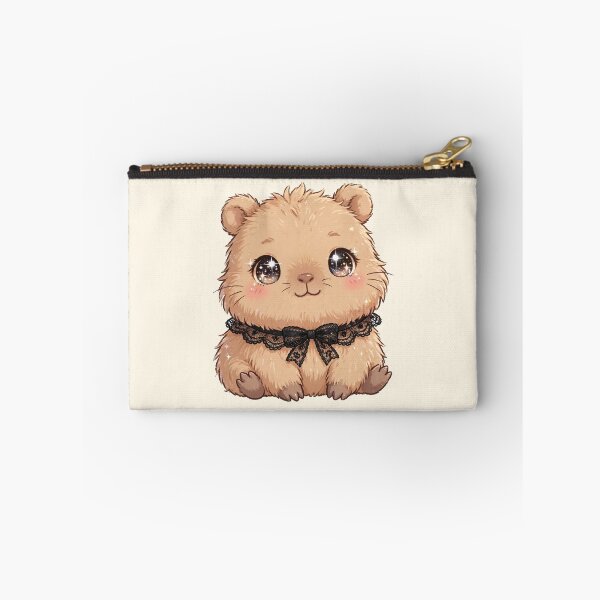 Item preview, Cute Capybara with black lace bow tie designed and sold by priyankajustine.