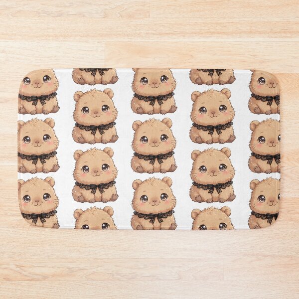 Item preview, Cute Capybara with black lace bow tie designed and sold by priyankajustine.