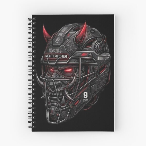 Item preview, Cyber Oni Nightcatcher Cyberpunk Baseball Helmet designed and sold by FABIOLART.