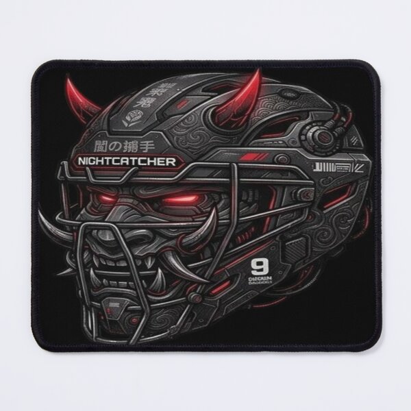 Item preview, Cyber Oni Nightcatcher Cyberpunk Baseball Helmet designed and sold by FABIOLART.
