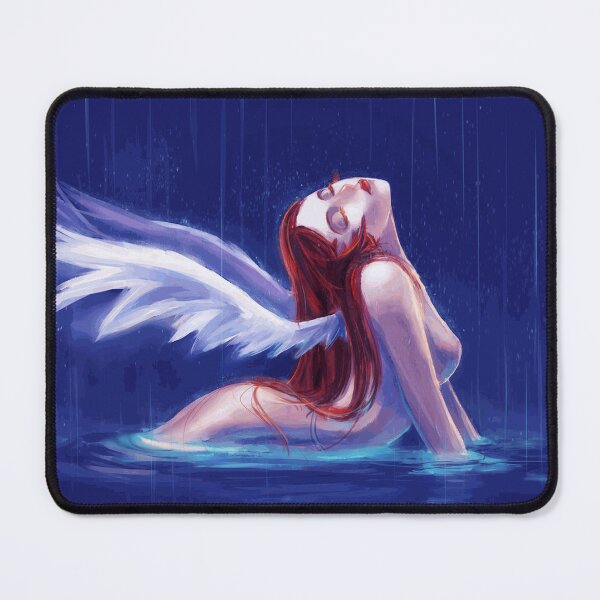 Item preview, Red Haired Angel Rising in Rain designed and sold by IsidoreVannier.