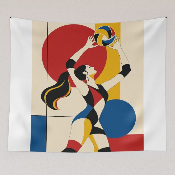 Item preview, Volleyball Art Print, Female Volleyball Print , Volleyball Girl Art, Athlete Gift, Modern Sports Decor, Volleyball Team Gift designed and sold by Studio pod Burom.