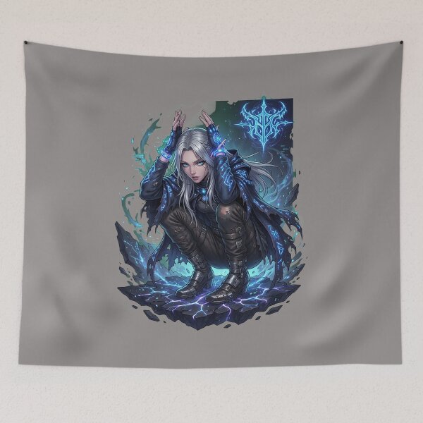 Item preview, Crouching Pose Portrait Blue Outfit-49 designed and sold by PatrickObojes.