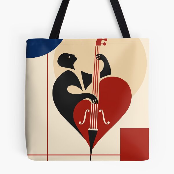 Item preview, Double Bass Art Print, Jazz Bass Player Print, Upright Bass Art, Musician Gift, Mid Century Modern Music Decor, Jazz Lover Gift designed and sold by Studio pod Burom.