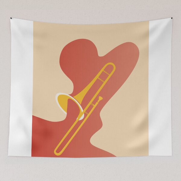 Item preview, Trombone Art Print, Jazz Music Print, Brass Instrument Art, Trombone Player Gift, Retro Music Room Decor, Modern Abstract Print designed and sold by Studio pod Burom.
