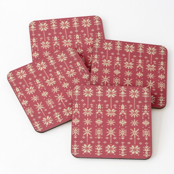 Item preview, Red Nordic Snowflake Fair Isle Knit Pattern designed and sold by The-NOKU-Co.
