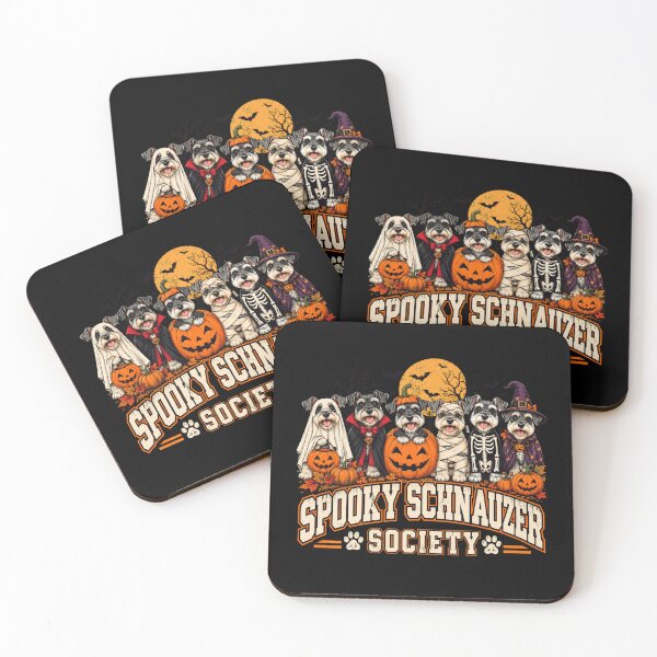 Item preview, Spooky Schnauzer Society Halloween Dogs designed and sold by ROUX-ART.