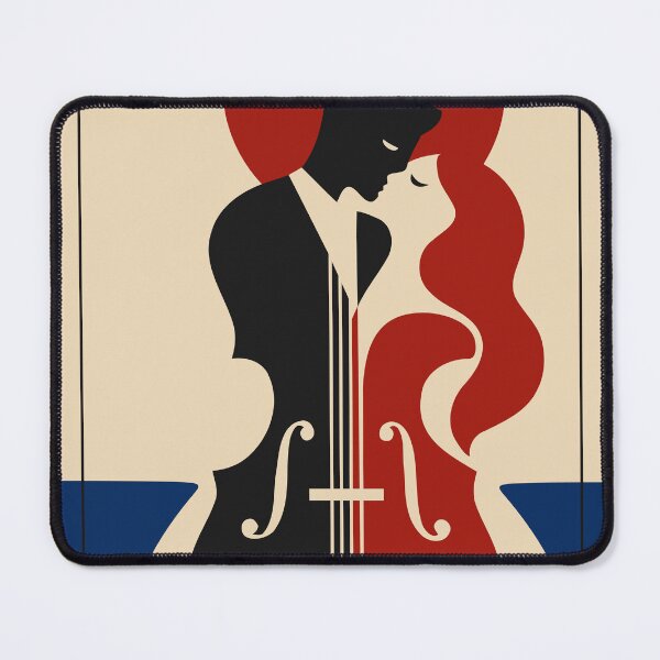Item preview, Romantic Cello Art Print, Couple in Love Art, Cello Music Print, Mid Century Modern Print, Music Lover Wedding Anniversary Gift designed and sold by Studio pod Burom.