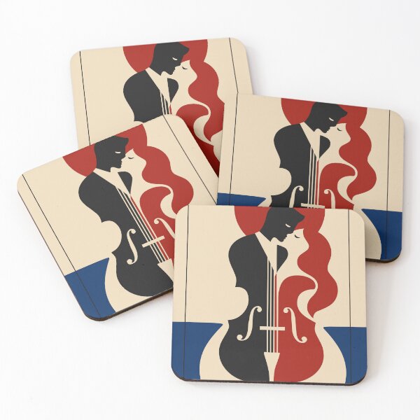 Item preview, Romantic Cello Art Print, Couple in Love Art, Cello Music Print, Mid Century Modern Print, Music Lover Wedding Anniversary Gift designed and sold by Studio pod Burom.