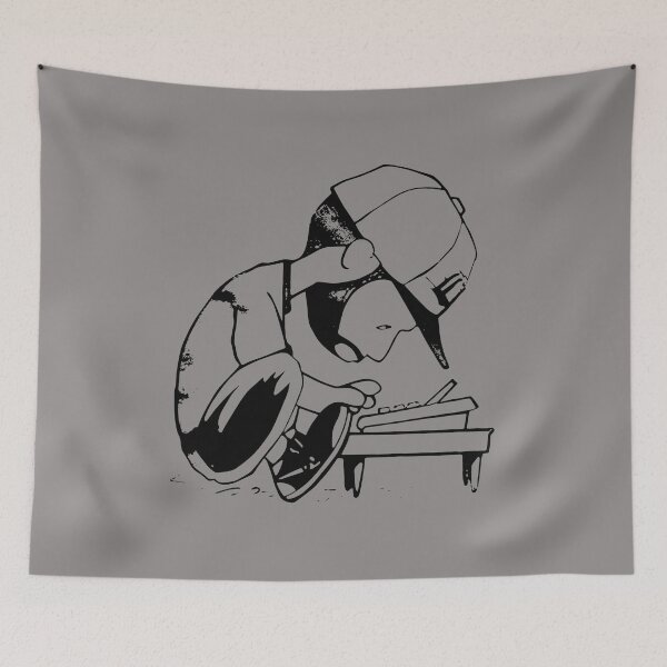 Item preview, Crouching Producer Vibe Beatmaker Cartoon-64 designed and sold by PatrickObojes.