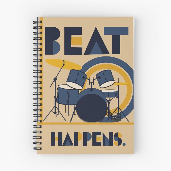 Item preview, Beat Happens Drummer Art Print, Funny Drum Set Print, Bauhaus Music Art, Drummer Gift, Blue Jazz Decor, Mid Century Music Print designed and sold by Studio pod Burom.