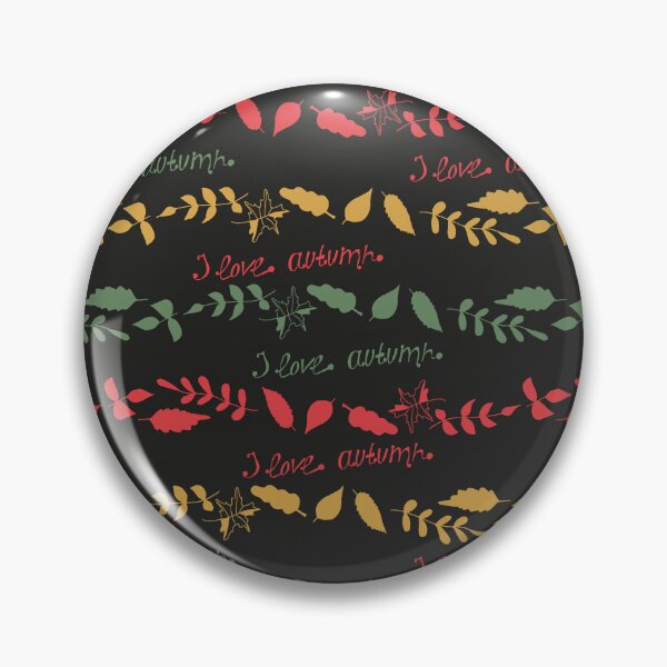Item preview, I Love Autumn Lettering Foliage Garland Dark Black Pattern designed and sold by FestivityFinds.