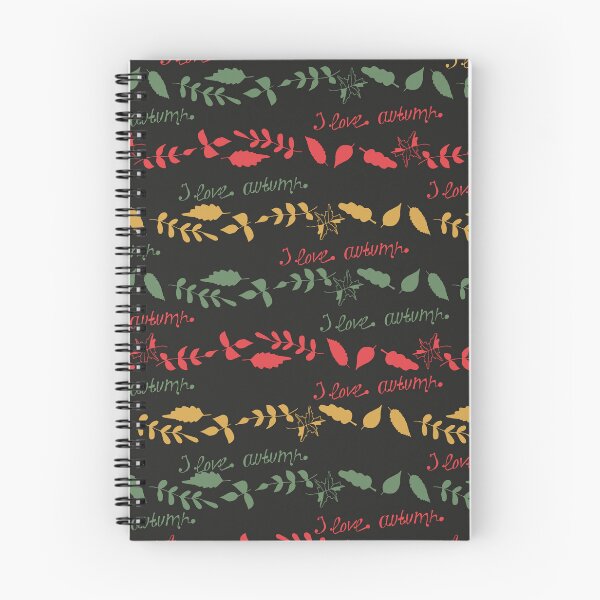 Item preview, I Love Autumn Lettering Foliage Garland Dark Black Pattern designed and sold by FestivityFinds.