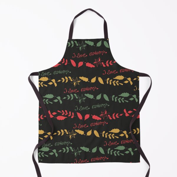 Item preview, I Love Autumn Lettering Foliage Garland Dark Black Pattern designed and sold by FestivityFinds.