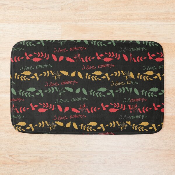 Item preview, I Love Autumn Lettering Foliage Garland Dark Black Pattern designed and sold by FestivityFinds.