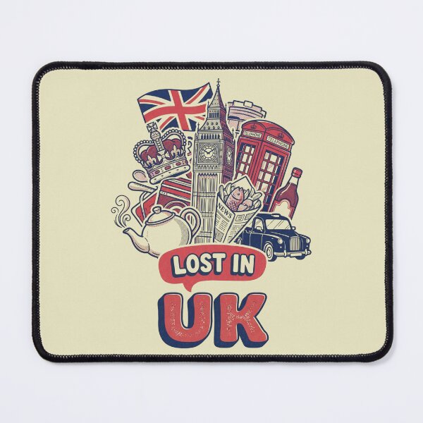 Item preview, Lost In UK Vintage British Doodle Graphic Art designed and sold by Ada’s Mystic Atelier .