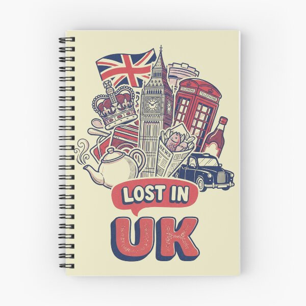 Item preview, Lost In UK Vintage British Doodle Graphic Art designed and sold by Ada’s Mystic Atelier .