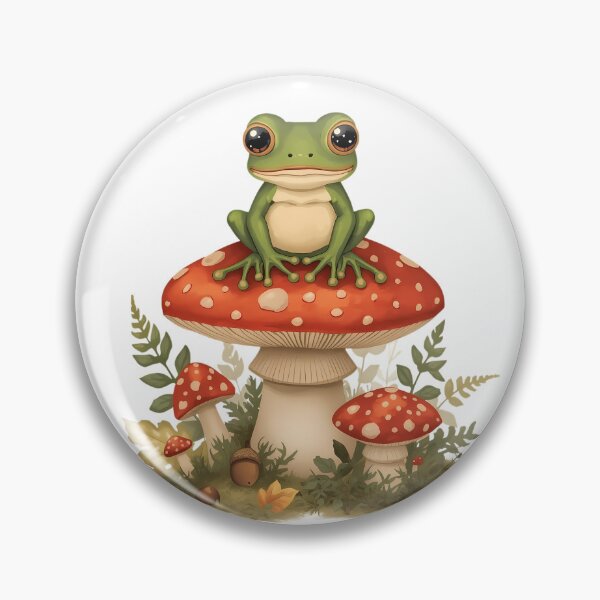 Item preview, Cute Frog on Amanita Mushroom Dark Cottagecore Vintage Sticker designed and sold by Youram.