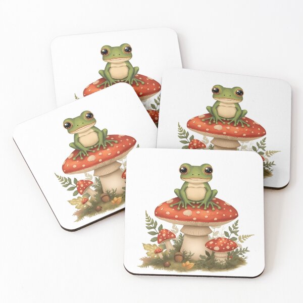 Item preview, Cute Frog on Amanita Mushroom Dark Cottagecore Vintage Sticker designed and sold by Youram.