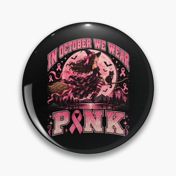 Item preview, In October We Wear Pink Witch designed and sold by ROUX-ART.