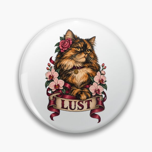 Item preview, Lust Seven Deadly Sins Tortoiseshell Cat Roses Orchids  designed and sold by Old's Cool Cat Studio.
