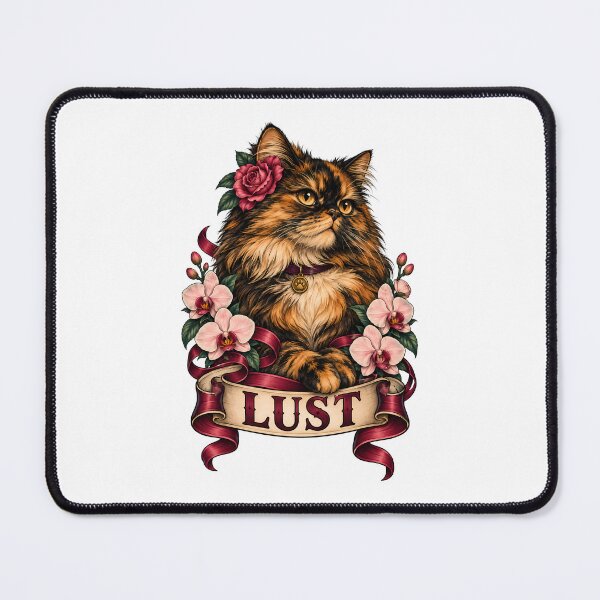 Item preview, Lust Seven Deadly Sins Tortoiseshell Cat Roses Orchids  designed and sold by Old's Cool Cat Studio.
