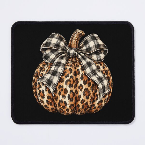 Item preview, Leopard Pumpkin with Buffalo Plaid Bow designed and sold by ROUX-ART.