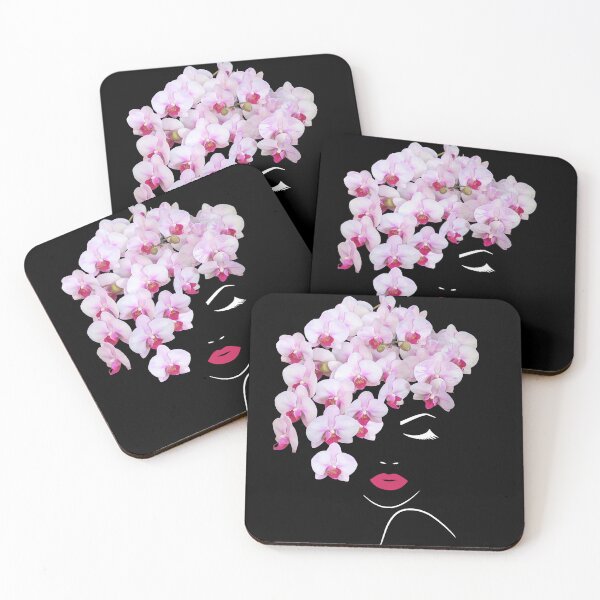 Item preview, Pretty Girl Face Closed Eyes Phalaenopsis Orchids Garland  2 Shapes Mania designed and sold by Shapes-Mania.