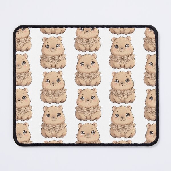 Item preview, Cute Capybara with beige lace bow tie designed and sold by priyankajustine.