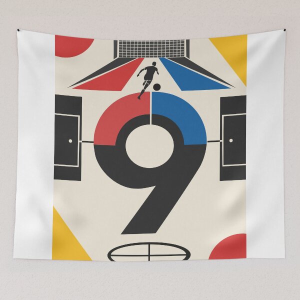 Item preview, The Number Nine Football Print, Bauhaus Soccer Print, Striker Art, Number 9 Football Art, Geometric Soccer Decor, Football Gift designed and sold by Studio pod Burom.