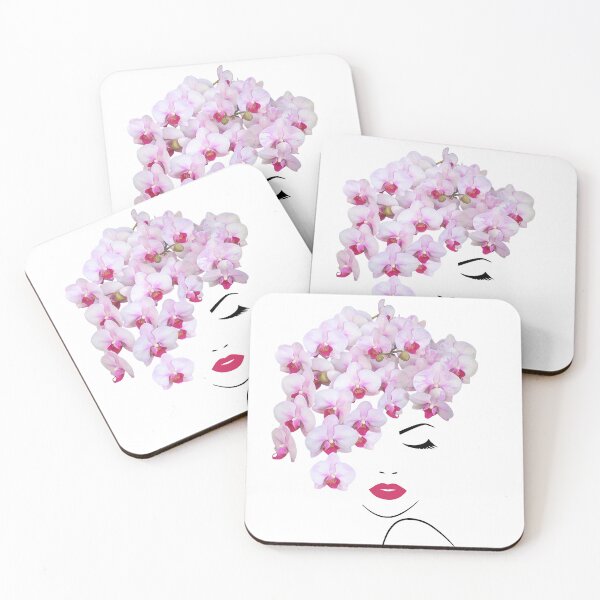 Item preview, Pretty Girl Face Closed Eyes Phalaenopsis Orchids Garland Shapes Mania designed and sold by Shapes-Mania.