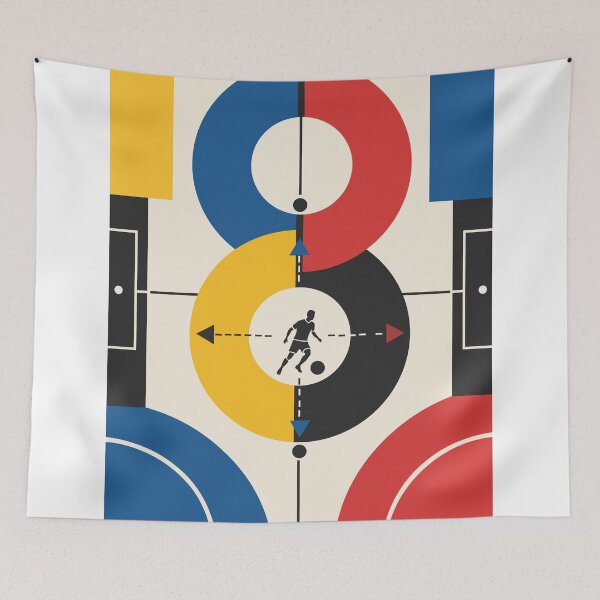 Item preview, At the Center of the Game Football Print, Bauhaus Soccer Print, Abstract Football  Art, Geometric Sports Decor, Soccer Gift designed and sold by Studio pod Burom.