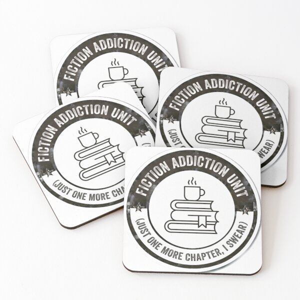 Item preview, Fiction Addiction Unit - Just One More Chapter I Swear Funny Book Lover Sticker designed and sold by IbericoStudio.