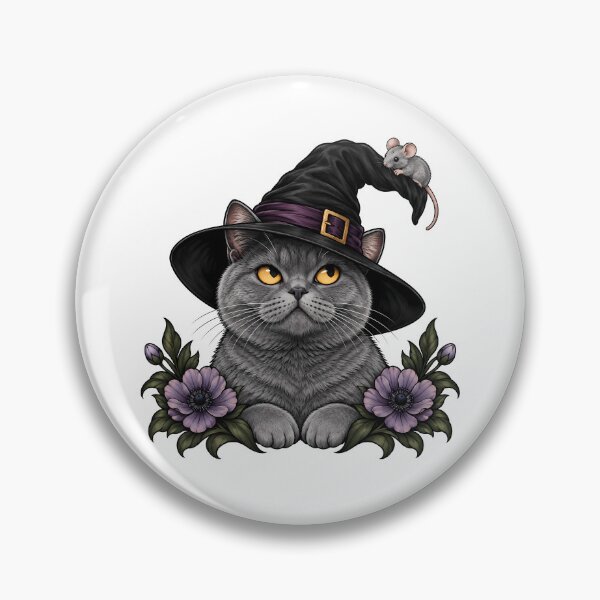 Item preview, Witch Cat Witchcraft British Shorthair Mouse  designed and sold by Old's Cool Cat Studio.