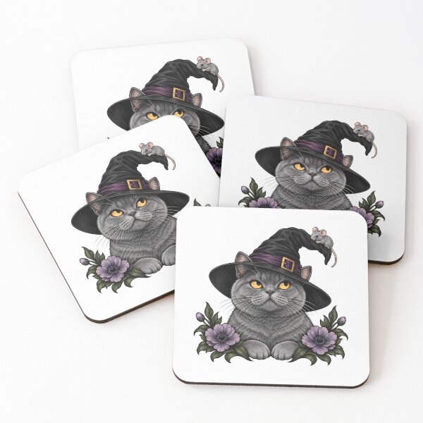 Item preview, Witch Cat Witchcraft British Shorthair Mouse  designed and sold by Old's Cool Cat Studio.