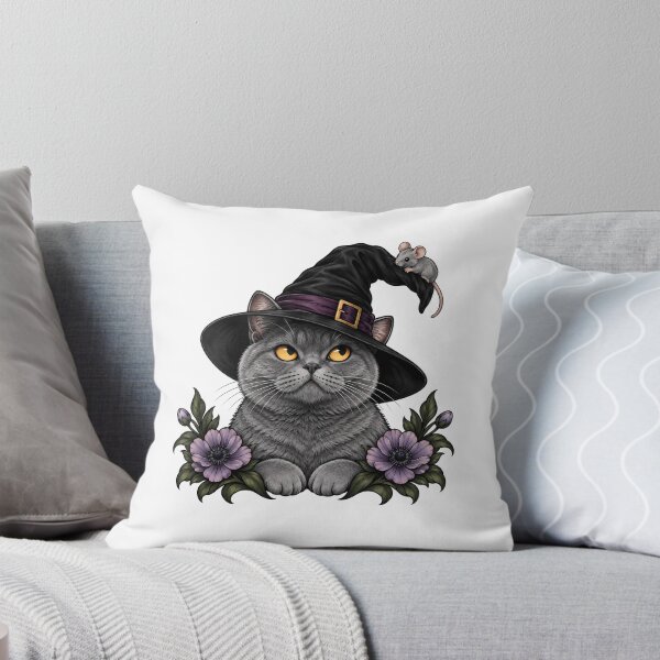 Item preview, Witch Cat Witchcraft British Shorthair Mouse  designed and sold by Old's Cool Cat Studio.