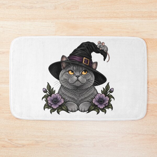 Item preview, Witch Cat Witchcraft British Shorthair Mouse  designed and sold by Old's Cool Cat Studio.