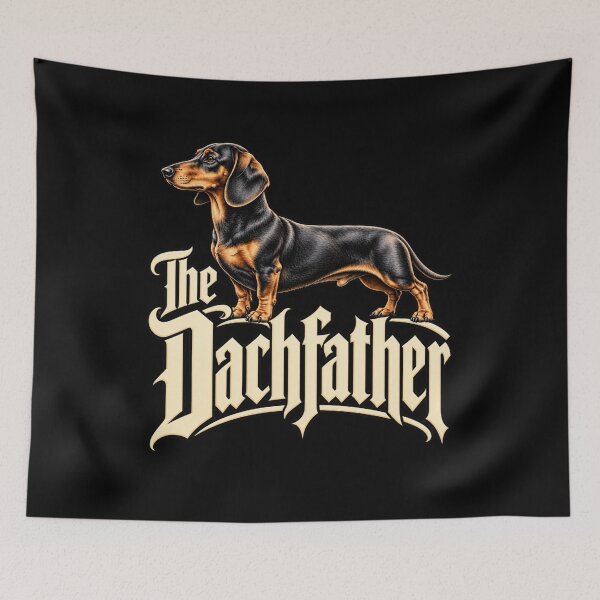 Item preview, The Dachfather Dachshund Wiener Dog Dad Funny Dog Lover T-Shirt designed and sold by Trendably.