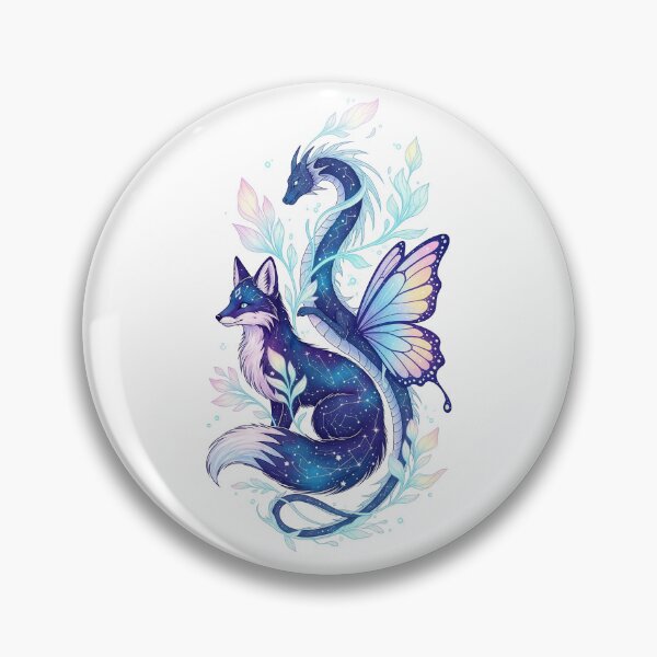 Item preview, Celestial Winged Fox & Dragon – Mystical Galaxy Fantasy Art designed and sold by Apex Designs.