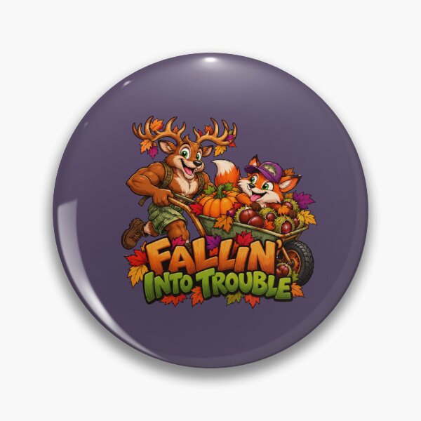 Item preview, Fallin’ Into Trouble – Funny Deer & Fox Autumn Adventure designed and sold by Aimetoi.
