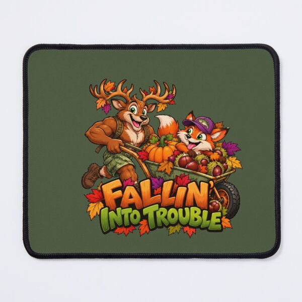 Item preview, Fallin’ Into Trouble – Funny Deer & Fox Autumn Adventure designed and sold by Aimetoi.