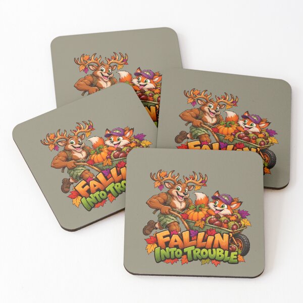 Item preview, Fallin’ Into Trouble – Funny Deer & Fox Autumn Adventure designed and sold by Aimetoi.